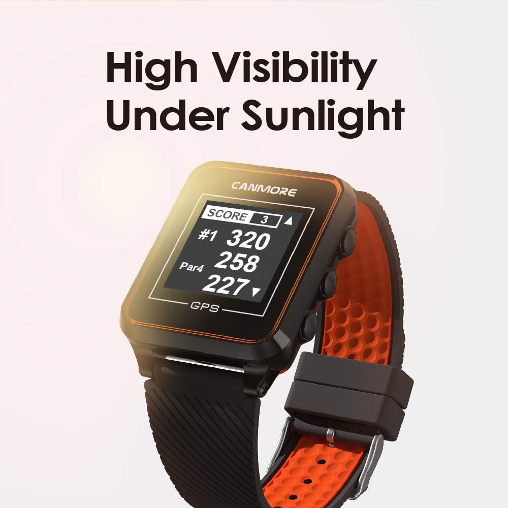 TW353 Golf GPS Watch for Men and Women, High Contrast LCD Display, Free Update over 40,000 Preloaded Courses Worldwide, Lightweight Essential Golf Accessory for Golfers, Orange