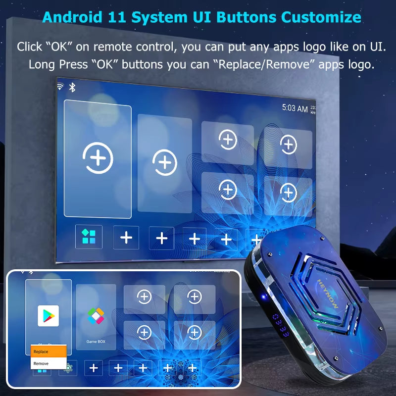 Android 11 Smart TV Box Amlogic S905X4 4K/8K HD Built-In Cooling Fan Media Player Set Top Box 2.4G/5G Wifi BT4.0 4G RAM 32G ROM