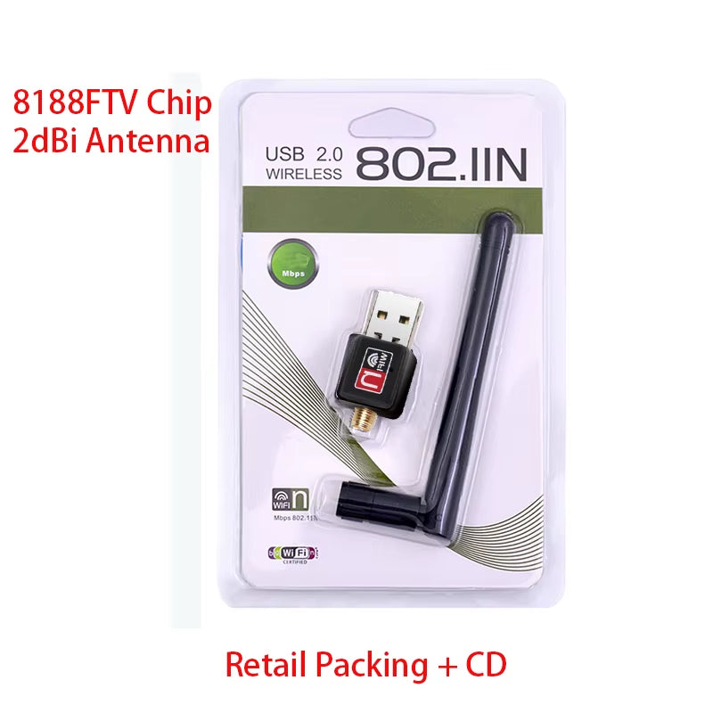 2.4G Mini USB Wifi Adapter 150Mbps Wifi Dongle Wi-Fi Receiver Wireless Network Card 802.11B/N/G Wifi Ethernet for PC