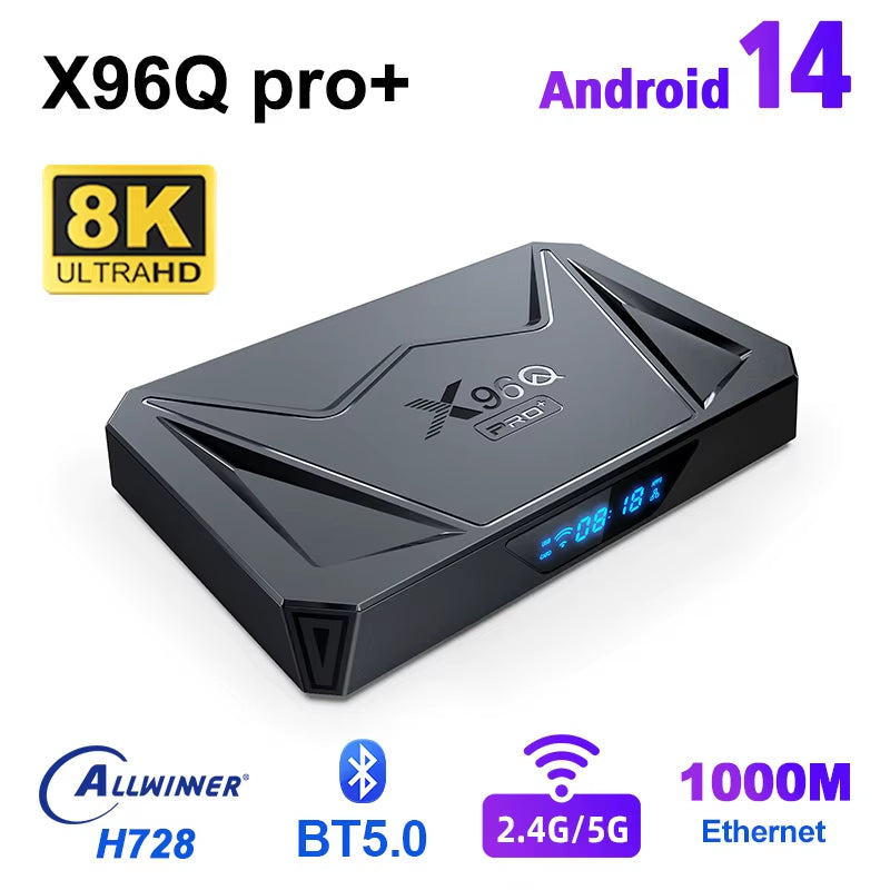 2024 Android TV Box 14.0 X96Q PRO Allwinner H728 Smart TV Bluetooth 5.0 H.264 4K Wifi 2.4Ghz TV Box