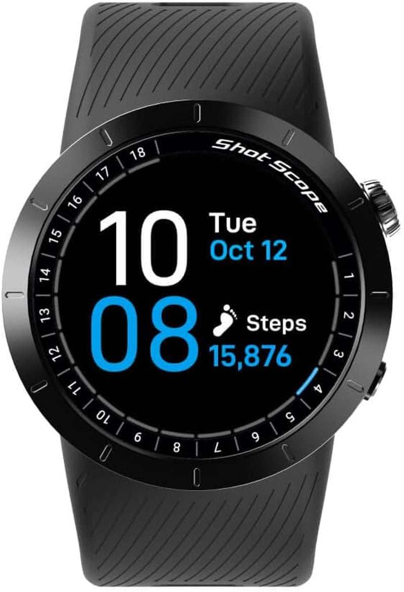 Shot Scope X5 Golf GPS Watch - Premium GPS Watch with Automatic Performance Tracking | Distances, Hazards, Doglegs & Layups (Presitge Black)