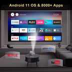 Projector P28B Mini Home Theater Android 11 Free-Style Placement Projection Support Samsung Xiaomi Iphone Smartphone