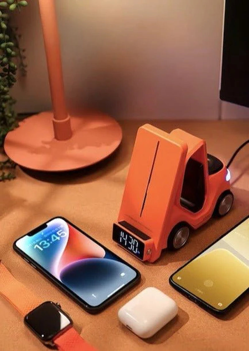 4 in 1 Forklift Fast Wireless Charging Station Dock for Iphone, Airpods & Apple Watch