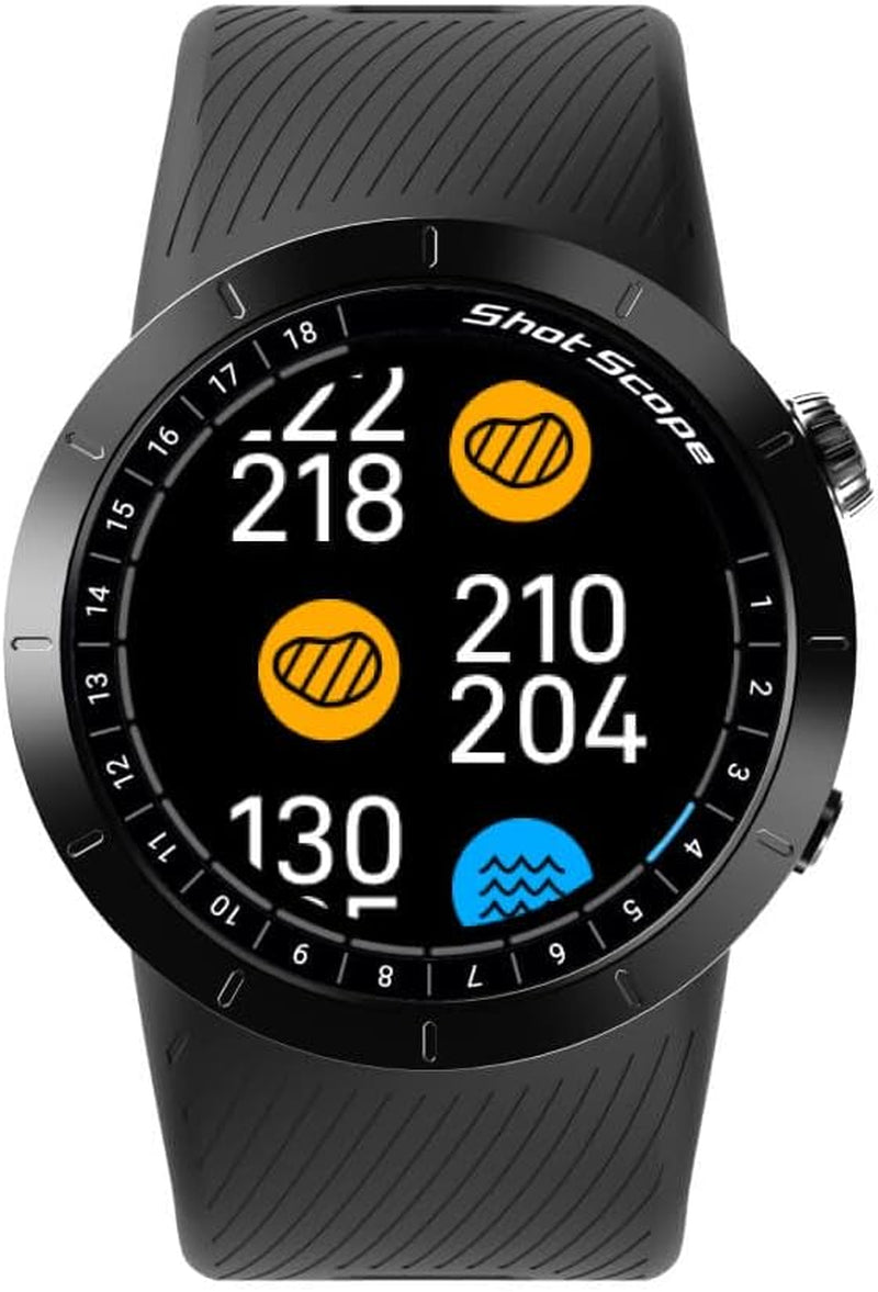 Shot Scope X5 Golf GPS Watch - Premium GPS Watch with Automatic Performance Tracking | Distances, Hazards, Doglegs & Layups (Presitge Black)