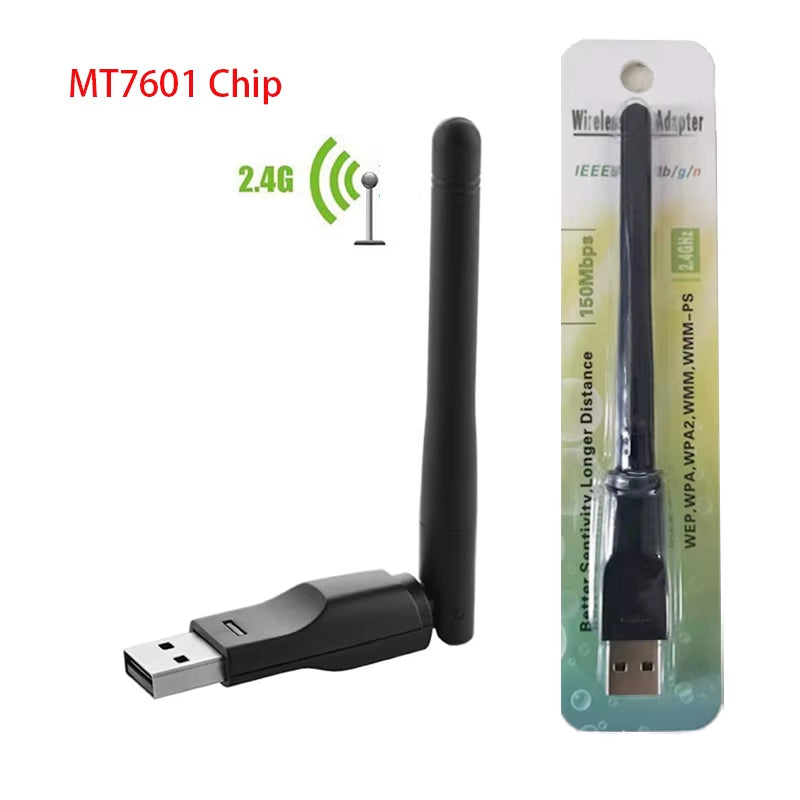 2.4G Mini USB Wifi Adapter 150Mbps Wifi Dongle Wi-Fi Receiver Wireless Network Card 802.11B/N/G Wifi Ethernet for PC