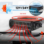 12/24V 200W Portable Auto Car Heater Defroster Demister Electric Heater Windshield 360 Degree Rotation ABS Heating Cooling Fan