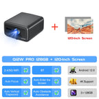 Q12W Pro 2800ANSI Full HD 4K Dual Screen Wifi Bluetooth Smart Home Theater Projector