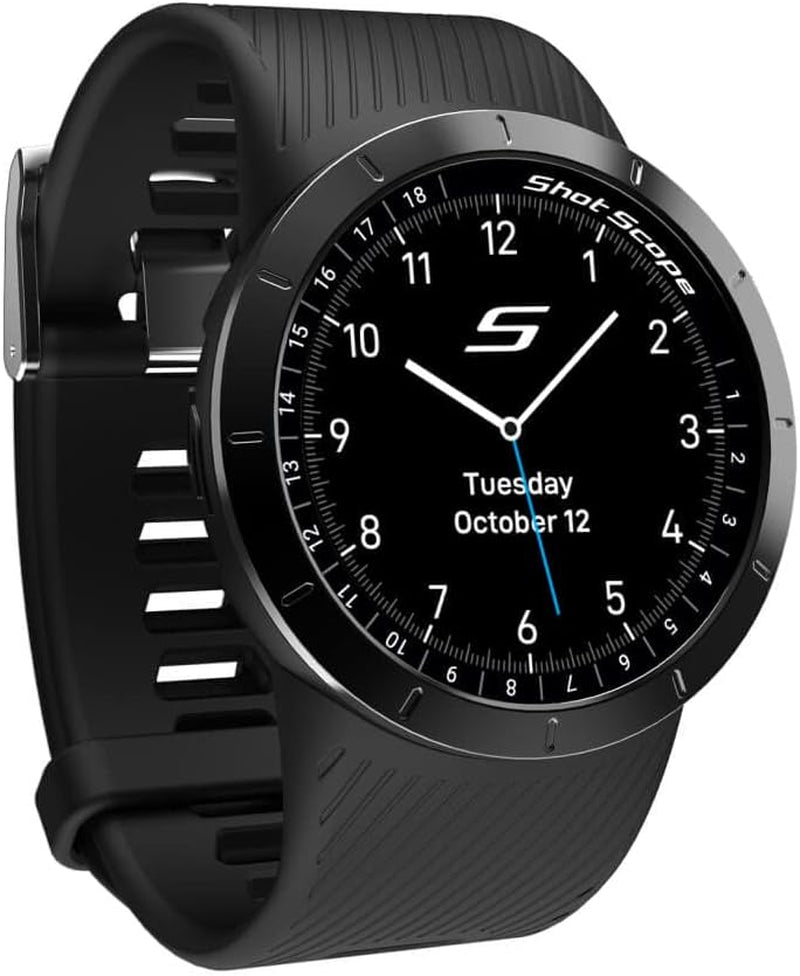 Shot Scope X5 Golf GPS Watch - Premium GPS Watch with Automatic Performance Tracking | Distances, Hazards, Doglegs & Layups (Presitge Black)