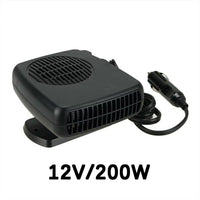 12/24V 200W Portable Auto Car Heater Defroster Demister Electric Heater Windshield 360 Degree Rotation ABS Heating Cooling Fan