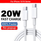 PD 20W Fast Charging USB Cable for Iphone 15 11 12 13 14 16 Pro Max USB C Cable for Iphone 16 15 14 8 plus Charge Line Date Wire