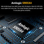 Android 11 Smart TV Box Amlogic S905X4 4K/8K HD Built-In Cooling Fan Media Player Set Top Box 2.4G/5G Wifi BT4.0 4G RAM 32G ROM
